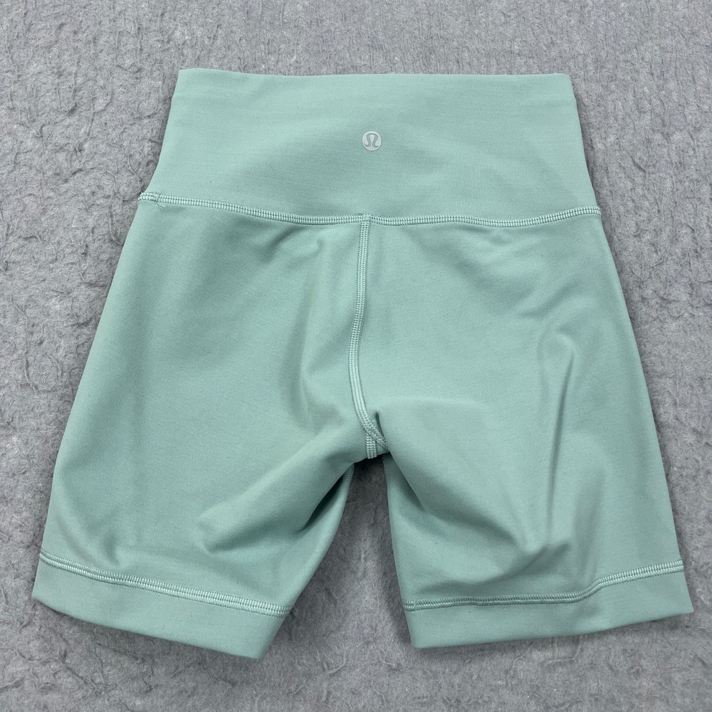 Lululemon Wunder Train High-Rise Short 6" Womens 4 Misty Glade Biker Yoga W7BESS - Picture 10 of 13
